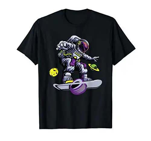 Skating astronaut on onewheel skateboard T-Shirt