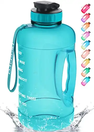 KEEPTO Motivational 64 oz Water Bottles with Times to Drink